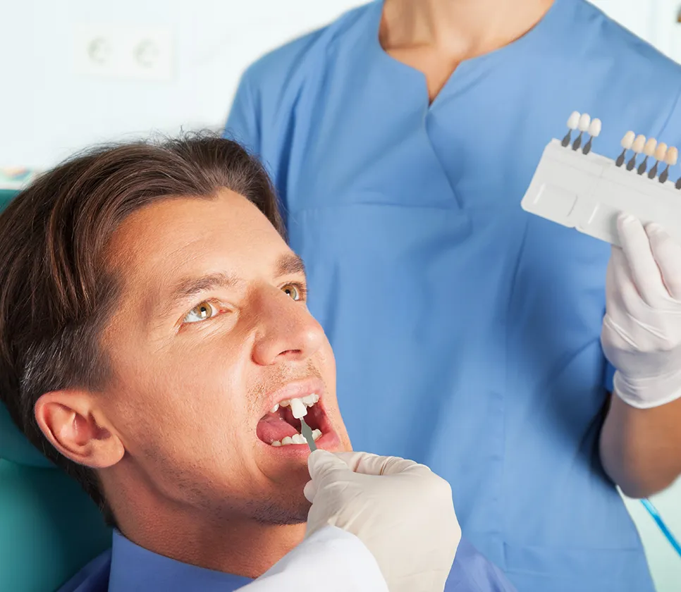 Replacing a missing tooth — before and after, shared with patient consent